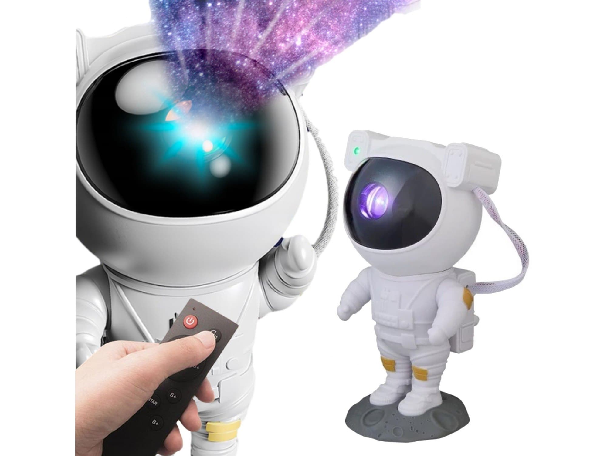 Projektor światła gwiazd led astronauta kosmonauta lampka nocna (🔊 z dźwiękiem!)